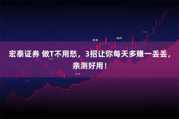 宏泰证券 做T不用愁，3招让你每天多赚一丢丢，亲测好用！